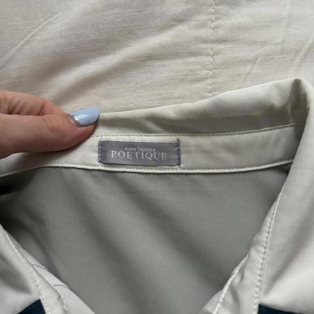 Axes Femme Poetique grey vest prestyled layered cream short sleeve blouse - Picture 3 of 8